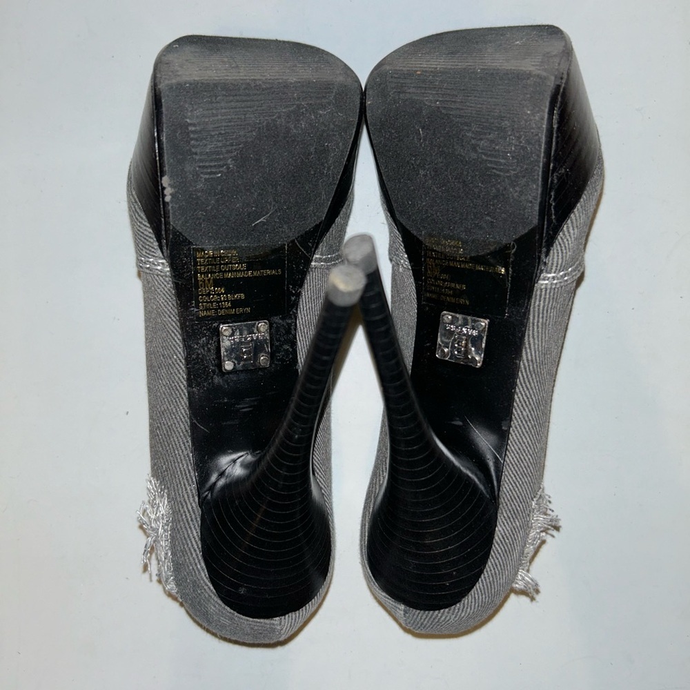 Pre loved denim style bakers platform heel - Picture 9 of 10